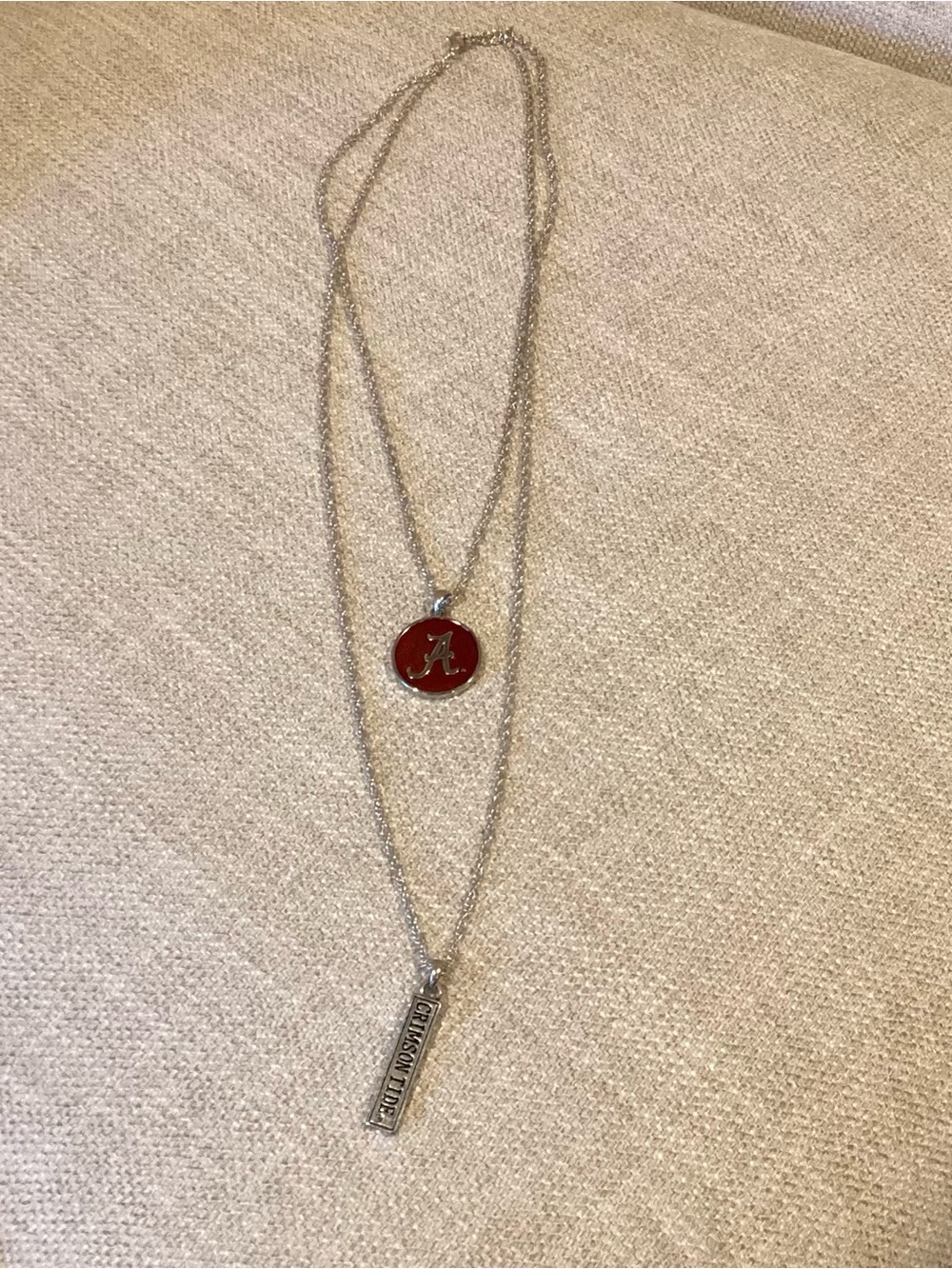 Alabama 'A' Red Pendant Necklace